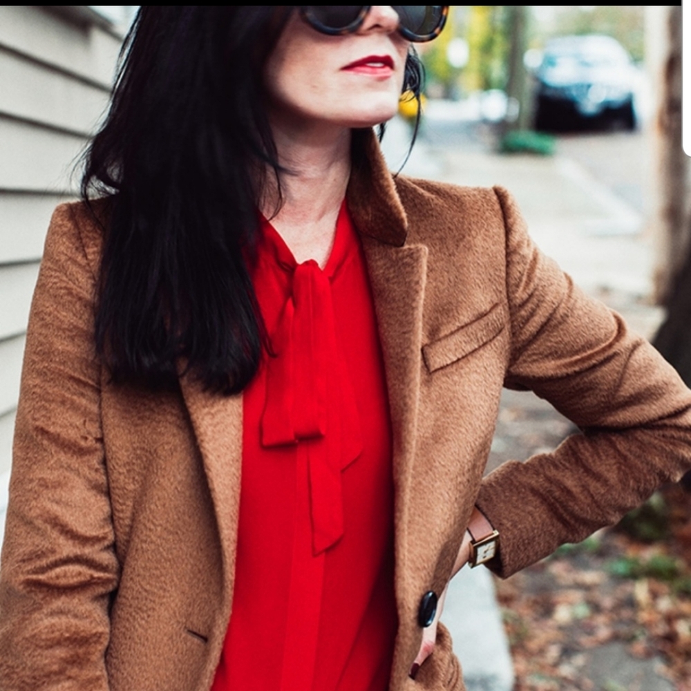 J.Crew red blouse